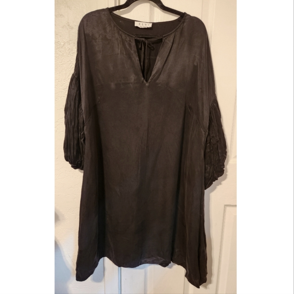 ELVI Black Silk Dress Size 14
